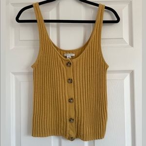 mustard yellow ribbed button tank by American Eagle Outfitters